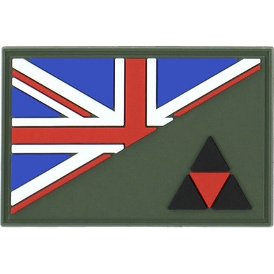 Gumová nášivka 101 Inc UK 3rd Infantry s polovičnou vlajkou - farebná