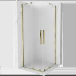 Mexen Velar Двойна плъзгаща се душ кабина 80 x 80 см, скреж, злато - 871-080-080-32-50 (871-080-080-32-50)