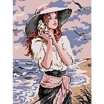 Image 1 of Казанлъшки гоблени Гоблен Момиче с раковина Puppets (Унгарски)