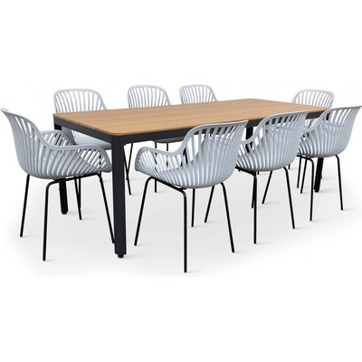 Nábytek Texim Zahradní jídelní set MILANO + 8x židle GABY šedá – Zboží Dáma