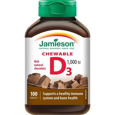 Jamieson Vitamín D3 1000 IU čokolády 100 tabliet