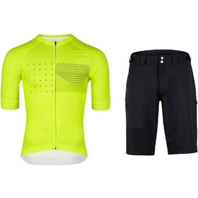 Force SWAY fluo kr. rukáv + Force REBEL MTB černé