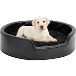 vidaXL 69x59x19 cm black plush/pleather 171261