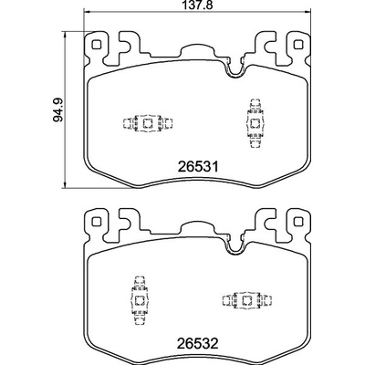 Sada brzdových platničiek, vždy 4 kusy v sade BREMBO P 94 001 (P94001)