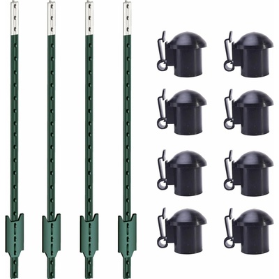Fencee Sada T-stĺpikov pre elektrický ohradník 182 cm + krytky s izolátorom - 50 ks