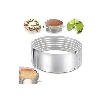 Регулируем пръстен за торта , Неръждаема стомана, 6 Места за нарязване, Сребрист (2-8073)