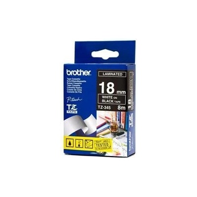 páska BROTHER TZ345 biele písmo, čierna páska Tape (18mm) (TZE345)