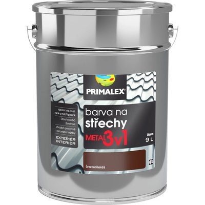 Primalex Metal 3v1 Farba na strechy 9L metal červenohnedá