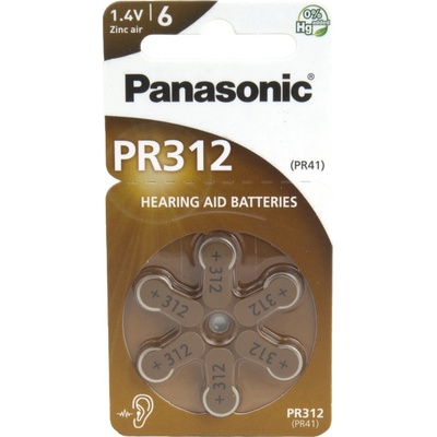 Panasonic baterie do naslouchadel 6ks PR312(PR41)