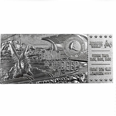 NNM Декорация Джурасик свят - Replica Mosasaurus Ticket - silver-plated - FNTK-UV-JWD11