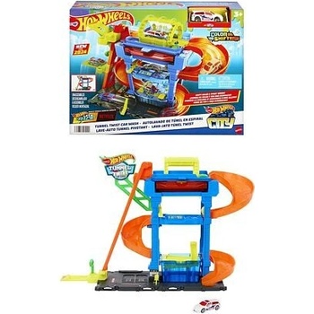 Mattel Hot Wheels CITY COLOR SHIFTERS AUTOMYČKA S OTOČNÝM TUNELEM