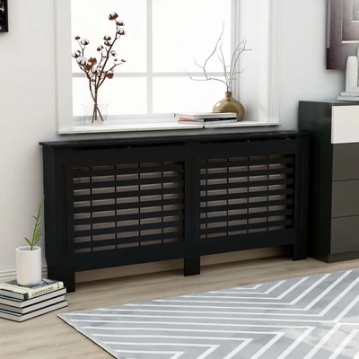 vidaXL Kryt na radiátor černý 172 x 19 x 81 cm MDF