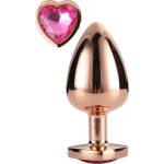 DreamToys Метален анален разширител с розов кристал сърце Rose Gold L