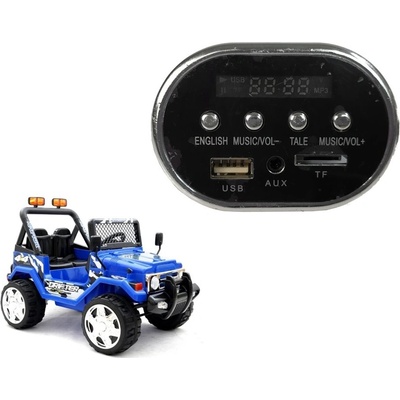 Lean Toys Hudobný panel pre elektrické autíčko s batériou policajné Jeep S618