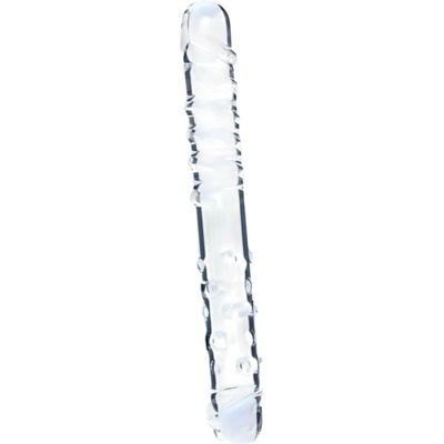 Clarity obojstranné sklenené dildo priehľadné