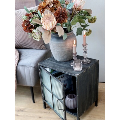 Dekorácia umelá zelená kvetina Ruže Rose dusty green - 75 cm - Chic Antique