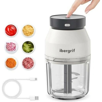 Ibergrif M503 elektrický multifunkční sekáček, objem 400 ml, nabíjení přes USB, přenosný elektrický