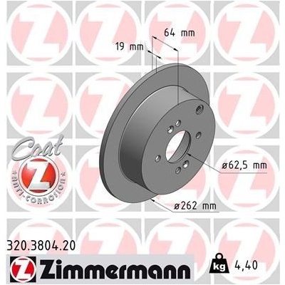 Brzdový kotúč (cena za 1ks) ZIMMERMANN 320.3804.20