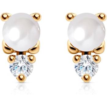 SAVICKI Обеци Célamare: злато, перли, цирконий