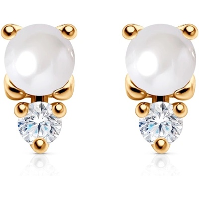 SAVICKI Обеци Célamare: злато, перли, цирконий