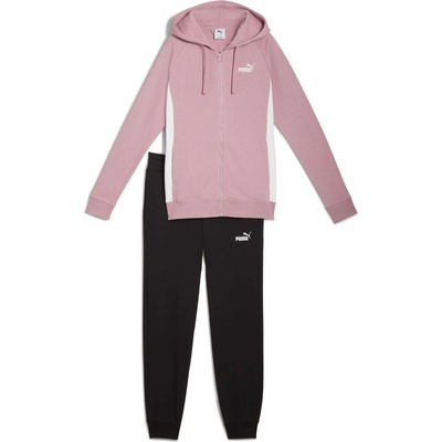 Puma full zip hooded sweat FL ružová čierna biela