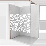 Mexen Kioto душ преграда Walk-in 140 x 200 cm, бял модел 8 mm, четкана мед - 800-140-101-65-85 (800-140-101-65-85)