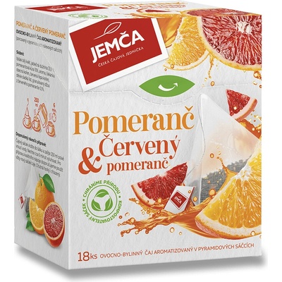 JEMČA Ovocný čaj v pyramidových sáčcích Pomeranč & červený pomeranč 18 x 2 g
