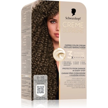 Schwarzkopf Creme Supreme перманентната боя за коса цвят 6-16 Cool Ash Dark Blonde 60ml