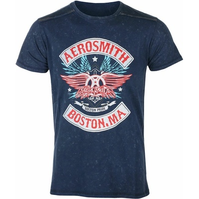 Metal Rock Off Aerosmith Boston Pride Snow Wash černá