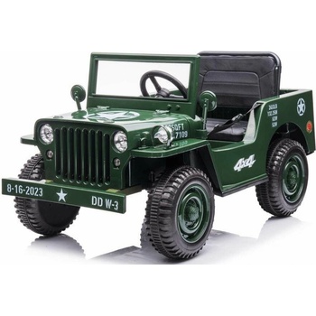 Mamido Jeep Willys 12 V 7 Ah Army zelený
