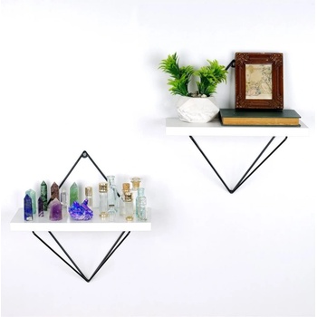 Asir | SADA 2x Nástenná polica 14x30 cm biela | AS1308