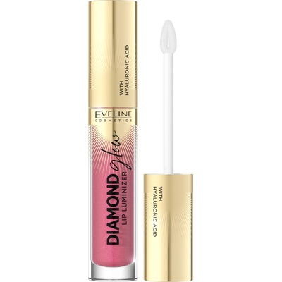 Eveline Cosmetics Diamond Glow trblietavý lesk na pery s kyselinou hyalurónovou 09 Peach Dream 4,5 ml