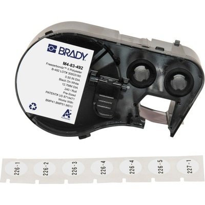 Brady M4-83-492 / 170781, 12.70 mm, Polyester, čierna tlač / biely podklad