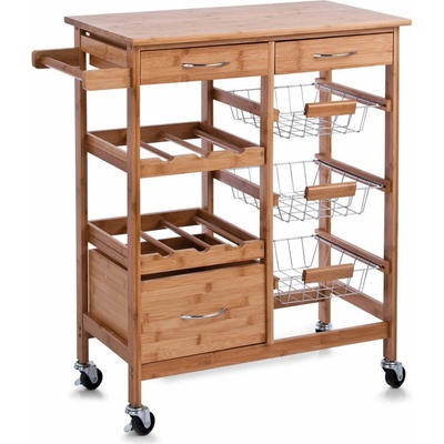 Kuchyňský vozík, Mobilní kabinet - bambusové dřevo, ZELLER – Zboží Mobilmania