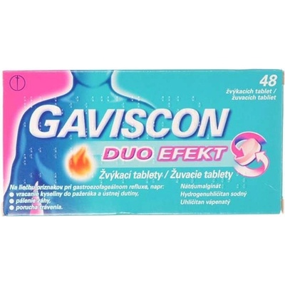 GAVISCON DUO EFEKT POR 250MG/106,5MG/187,5MG TBL MND 48