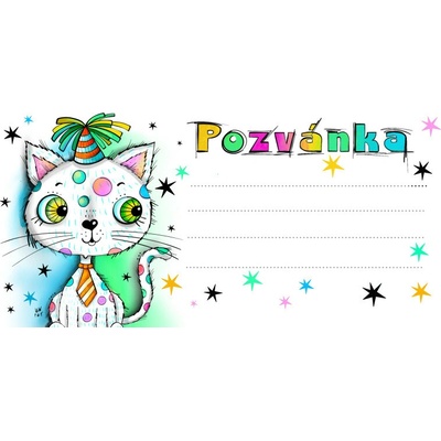 Detská pozvánka na párty - Mačička, bal. 10 ks