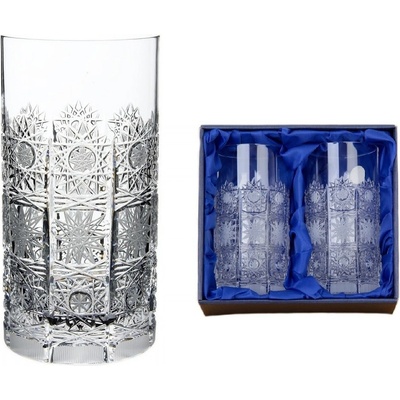 Onte Crystal Bohemia Crystal ručně broušené sklenice na nealko nápoje 500pk 2 x 380 ml