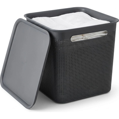 Rotho Úložný box s madly BRISEN 18 l 29 x 29 x 29 cm, černý