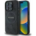 GUESS Калъф Guess - PU Leather 4G Colored Ring MagSafe, iPhone 16 Pro, черен (3666339327224)