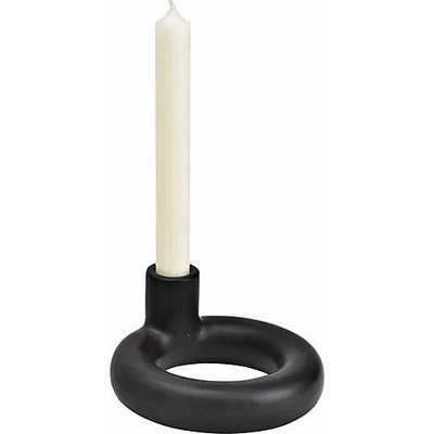 Nefertitis Svícen keramický pro stolní svíčky Black circle NF41821 - 13 x 6 cm