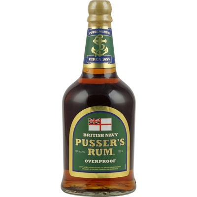 Pusser's British Navy Overproof Green Label 75% 0,7 l (holá láhev)