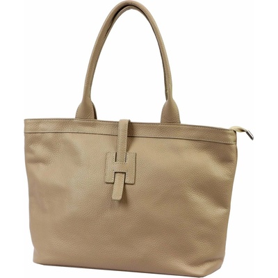Luka dámská velká kožená shopper kabelka béžová A4 25-007