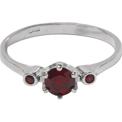 Český granát prsten stříbrný 121110