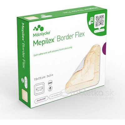 Mepilex Border Flex samolepivé krytie z mäkkého penového silikónu 5ks, 7,5x7, 5 cm