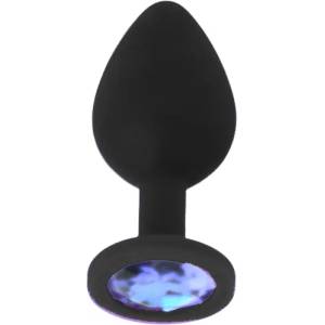 X Fun Силиконов Butt Plug с бижутерия "X FUN BLACKED LIGHT BLUE" 8 см. Размер - M