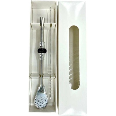 Cuchara Set bombilla + čistící kartáček černá