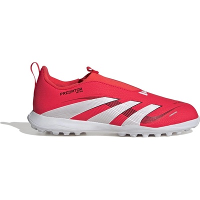 adidas Юношески футболни стоножки Adidas Predator League Laceless Juniors Astro Turf Football Boots - Red/White