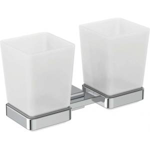 Ideal Standard IOM Square - Чашки за четки и паста с държач, матирано стъкло/хром E2205AA (E2205AA)