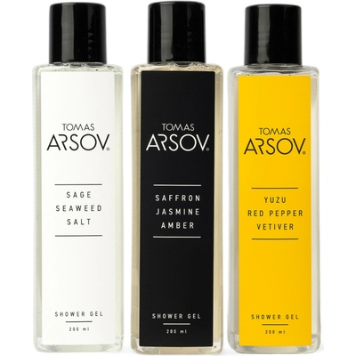 Tomas Arsov Yuzu Red Pepper Vetiver Sprchový gel 200 ml + Sage Seaweed Salt Sprchový gel 200 ml + Saffron Jasmine Amber Sprchový gel 200 ml set