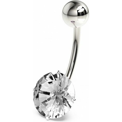 S4U Stříbrný piercing do pupíku, zirkon 10 mm (čirá) BP01017-C